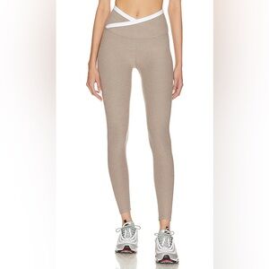 Beyond Yoga Spacedye Outlines High Waisted Midi Legging in Birch & Cloud White